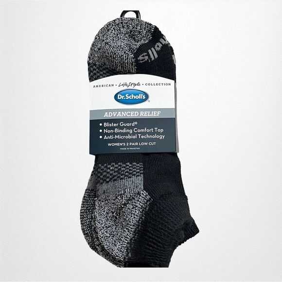 New with Tags Dr. Scholls ADVANCED RELIEF 2 Pair Low Cut Socks  Women Shoe 4-10 - Picture 1 of 4